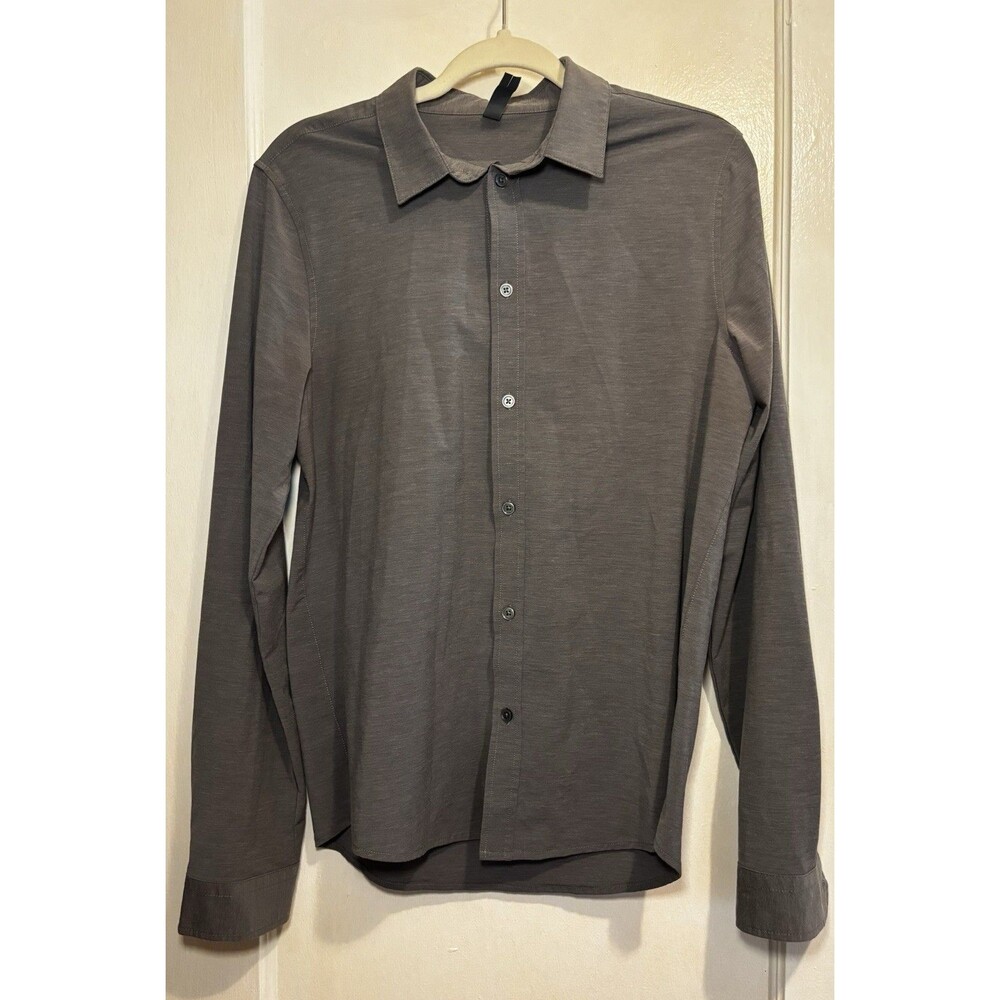 Vuori Long Sleeve Shirt Performance Button Up Men’s Medium Gray Golfcore Luxury